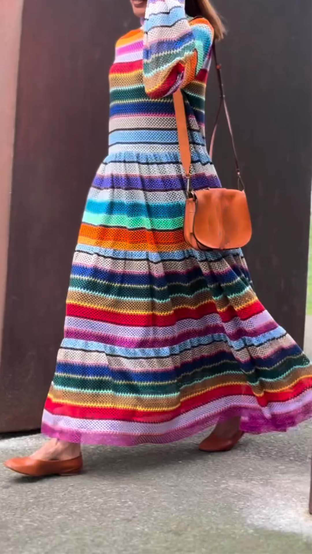 Women's Casual Rainbow Print Dress