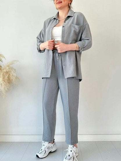 Women's two piece linen suit