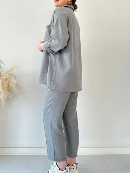 Women's two piece linen suit