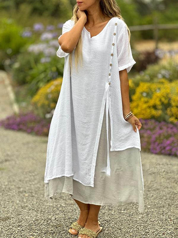 Women's cotton and linen dress