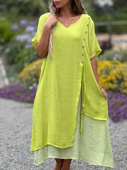 Women's cotton and linen dress