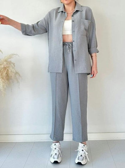 Women's two piece linen suit