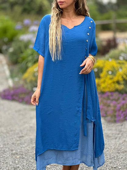 Women's cotton and linen dress