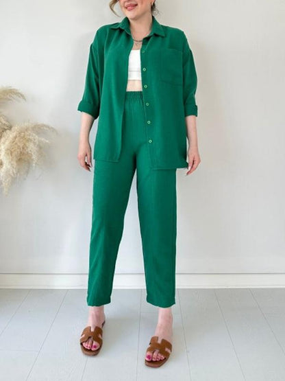 Women's two piece linen suit