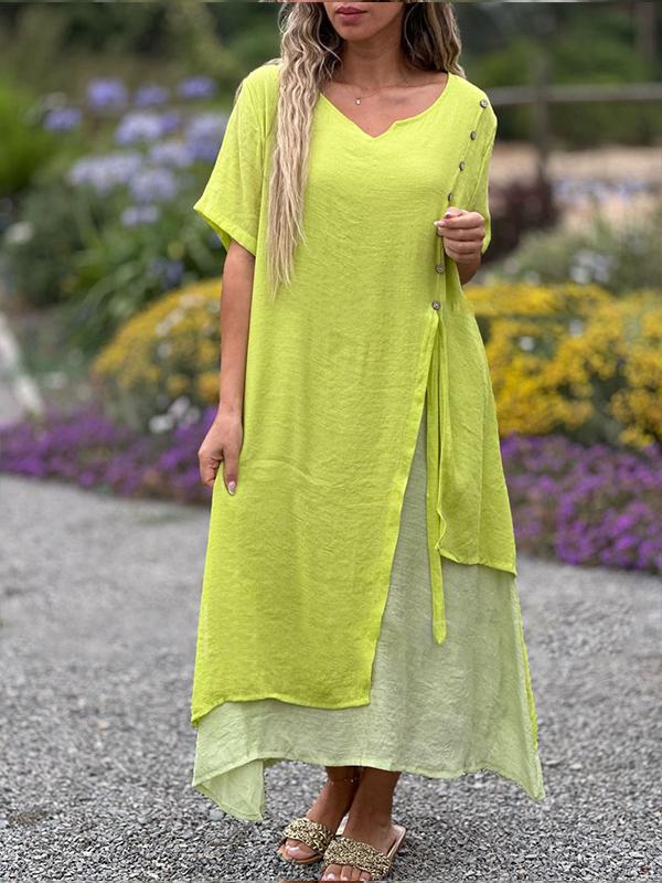 Women's cotton and linen dress