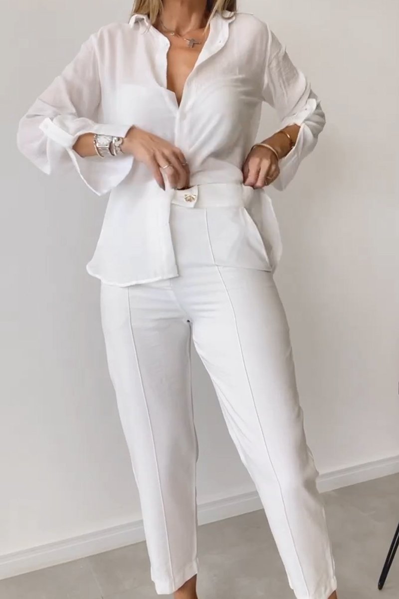 Cotton and linen shirt suit