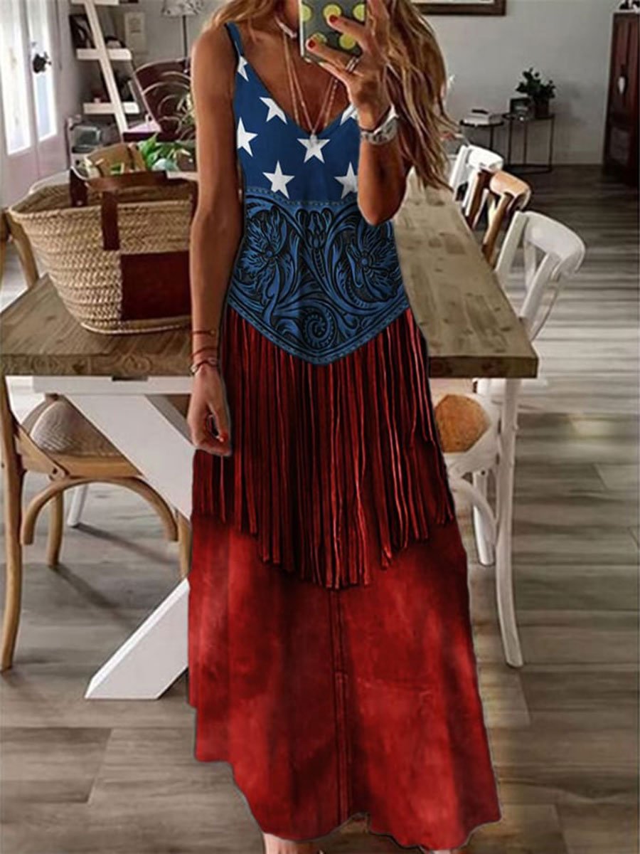 July 14th Independence Day Patterned Dress