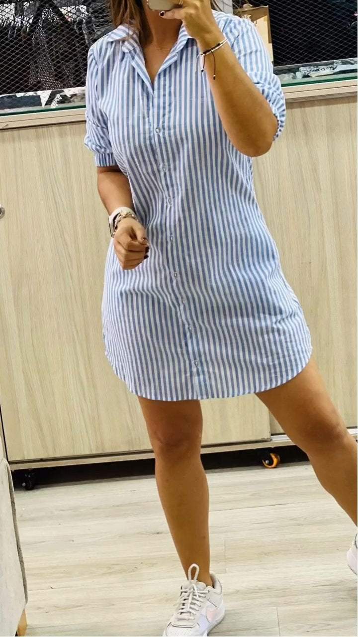 V-neck Stripe Dress