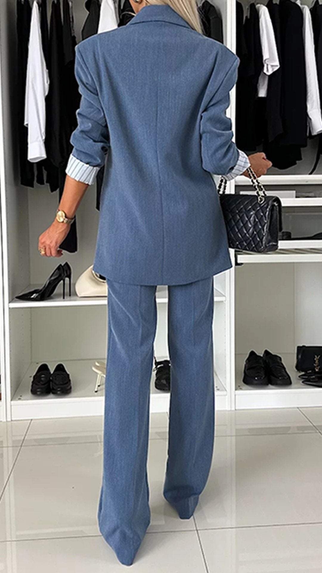 Women's Lapel Long Sleeve Casual Suit