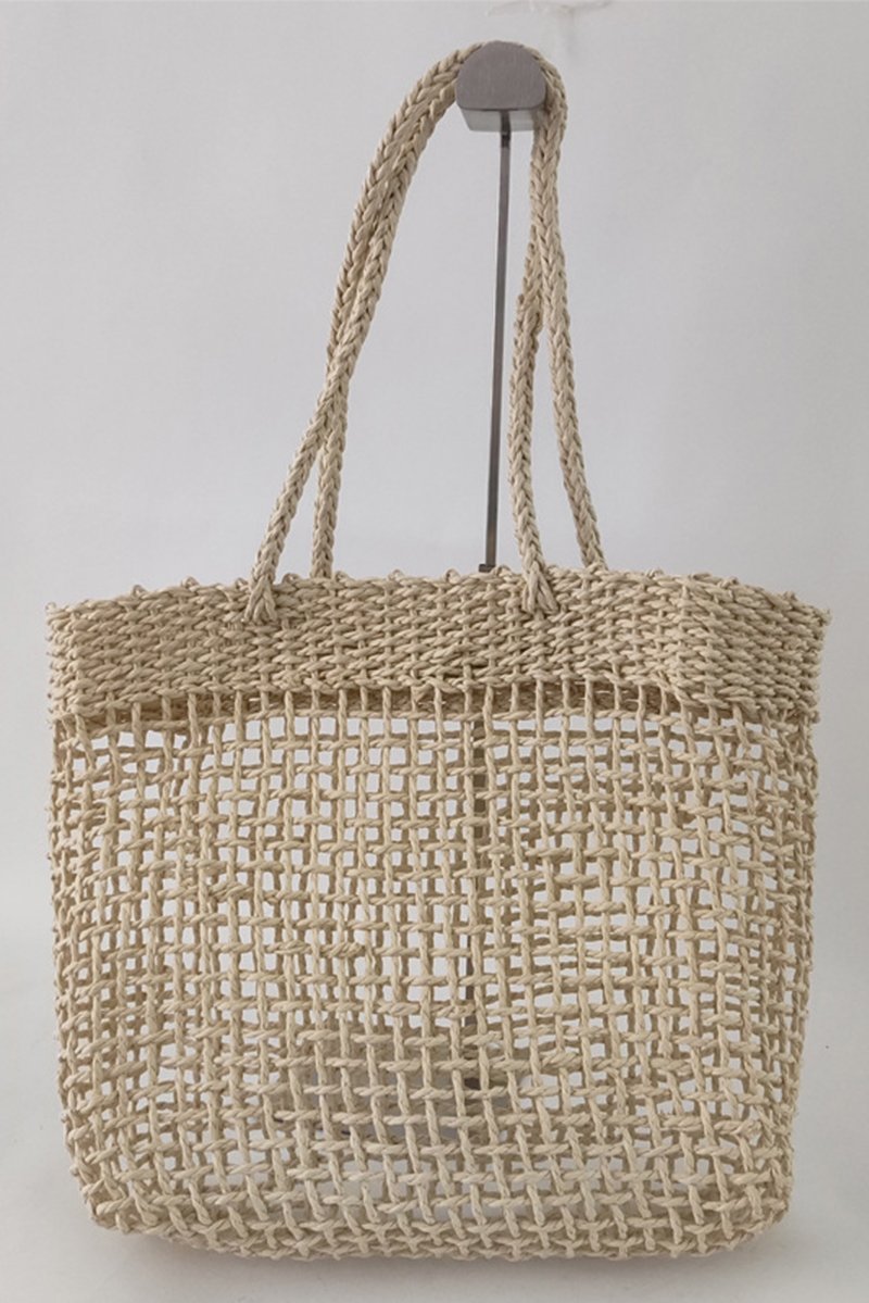 Woven tote shoulder bag