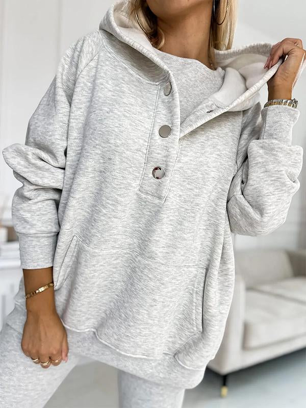 Gray Casual and Comfortable Sweatshirt Suit