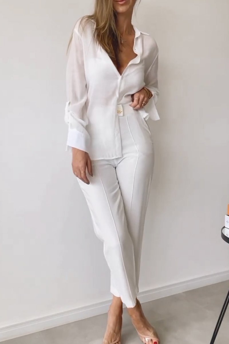 Cotton and linen shirt suit