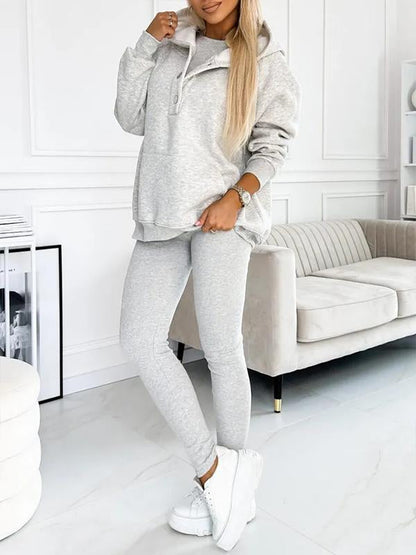 Gray Casual and Comfortable Sweatshirt Suit