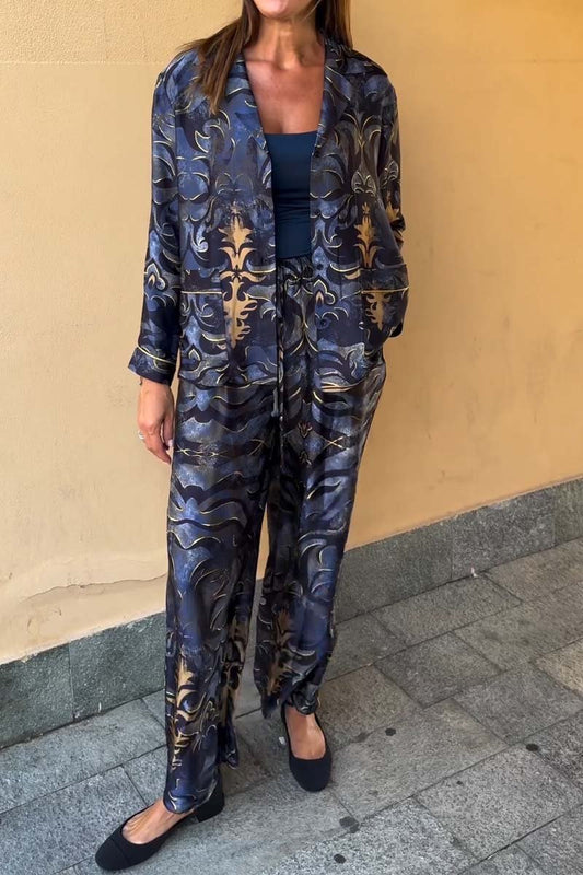 Women's Casual Printed Pants Suit