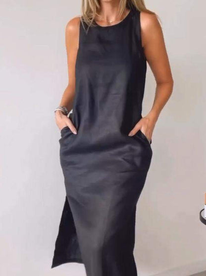 Casual Sleeveless Slit Dress