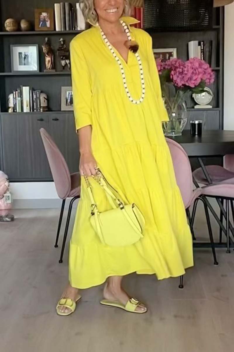 Women's casual bright shirt dress