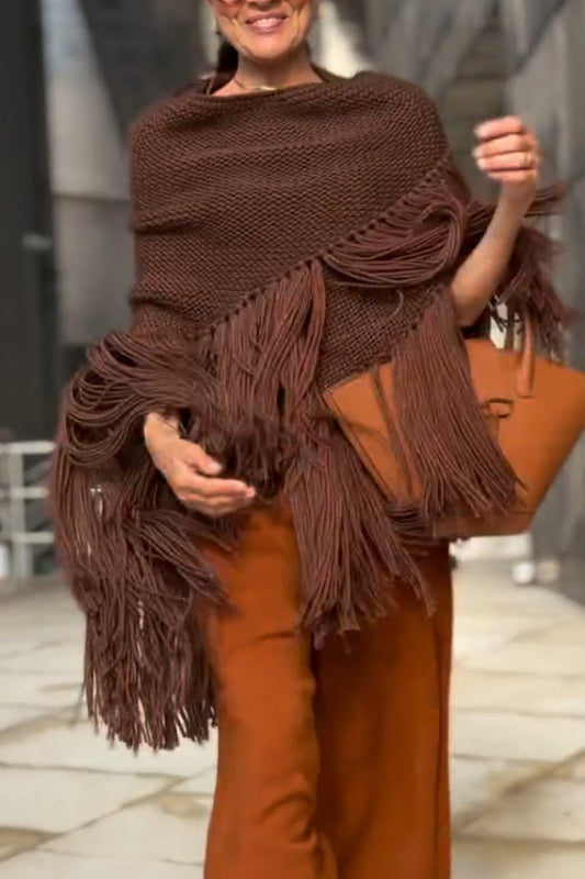 Women's Versatile Tassel Knitted Shawl