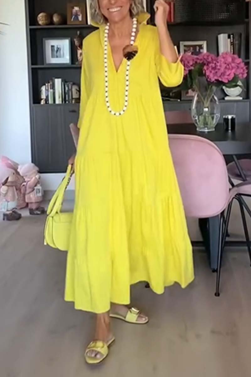 Women's casual bright shirt dress