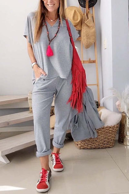 Women's casual sports solid color three-piece suit